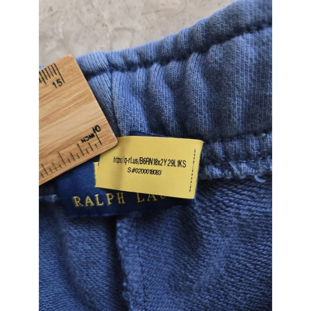 Polo Ralph Lauren Classic Joggers Drawstring 100% Cotton Sweatpants Blue Mens L
